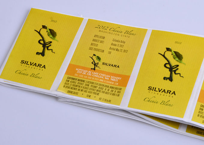 Spot UV 3d logo full color printing labels roll for wine bottle packaging customized