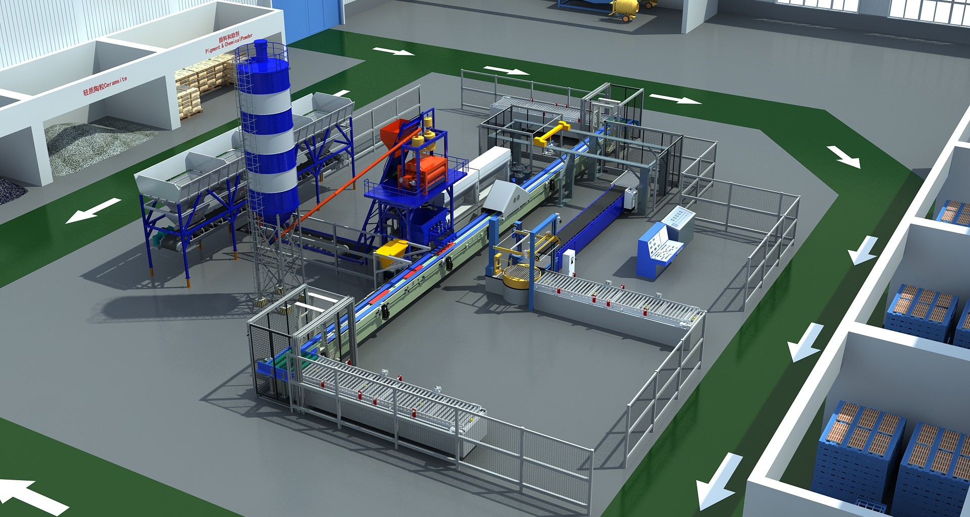 3D Full Automatic Construction Cement Artificial Stone Making Machine Production Line