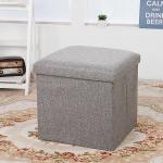 Padded Seat Linen Storage Boxes Storage Ottoman Cube 30*30*30cm