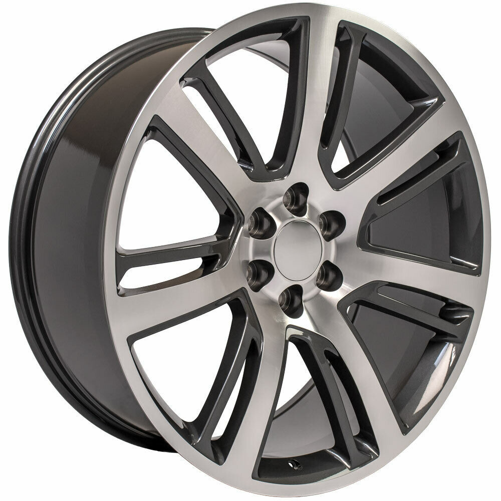 24" New Escalade Black Machine Wheels Rims 4738 For Yukon Denali 2WD 4WD
