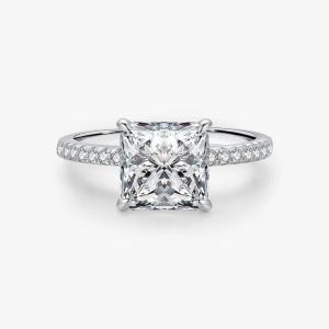 Quality Elegant Handmade White Ice Cut Square 925 Sterling Silver Wedding Rings wholesale