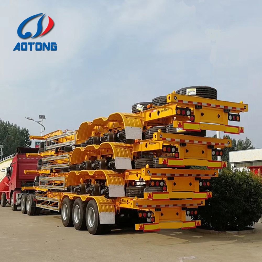 2020 3 Axle Container 40ft Truck Trailer Chasis Skeleton Semi Trailer with Steel Q235