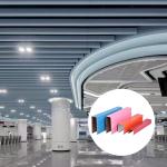 3D Hanging Aluminium False Ceiling Suspended Strip Aluminum Baffle Ceiling