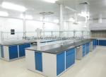 Customized Steel Lab Furniture , Laboratory Desk Furniture With Reagent Rack