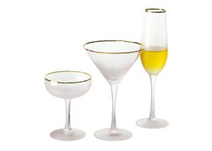 Quality 160ml 12.5cm Transparent Frosted Hand Blown Margarita Glasses For Bar wholesale