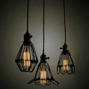 Quality Classic Black Nordic Industrial Lampshade Cover Guard Birdcage Vintage Pendant Lights wholesale