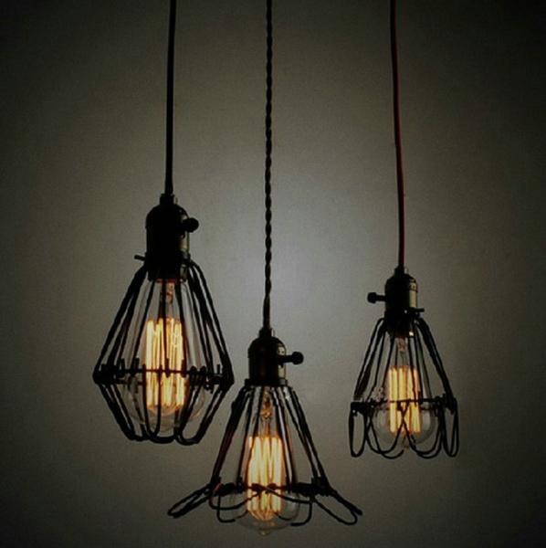 Classic Black Nordic Industrial Lampshade Cover Guard Birdcage Vintage Pendant