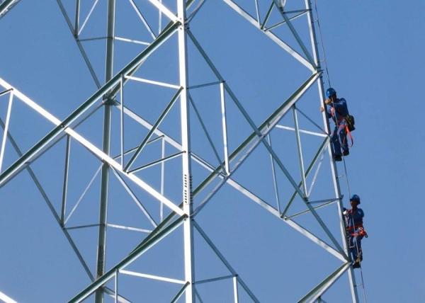 Power Steel Transmission Tower , 5 - 190 KM / H Wind Pressure High Tension
