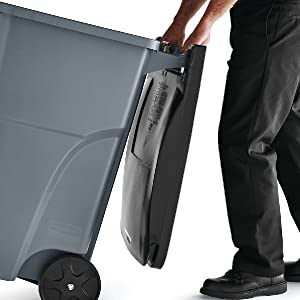 Rubbermaid Commercial Products BRUTE Rollout Wheeled Trash Can Recycling Driveway Container Bins