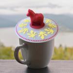Customizable Cute Cartoon Coffee Cup Silicone Lid Reusable Dustproof Cup Lid,