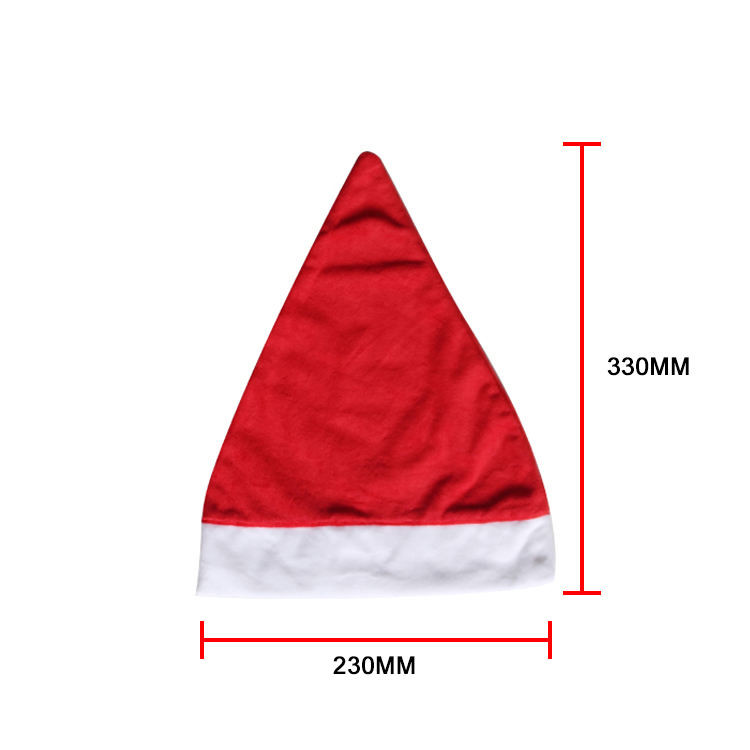 Customized Sublimation Christmas Velvet Santa Hat Cap For Adult And Kids