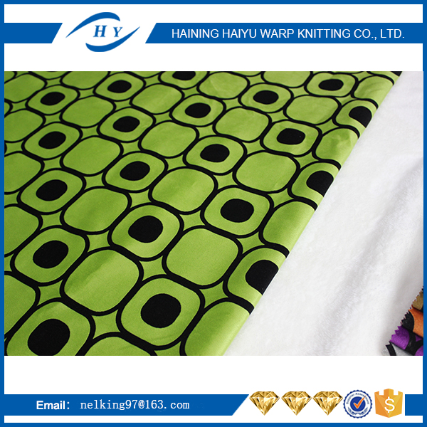 Home decorate geometric upholstery 100 polyester flocked velboa plush fabric with high quality
