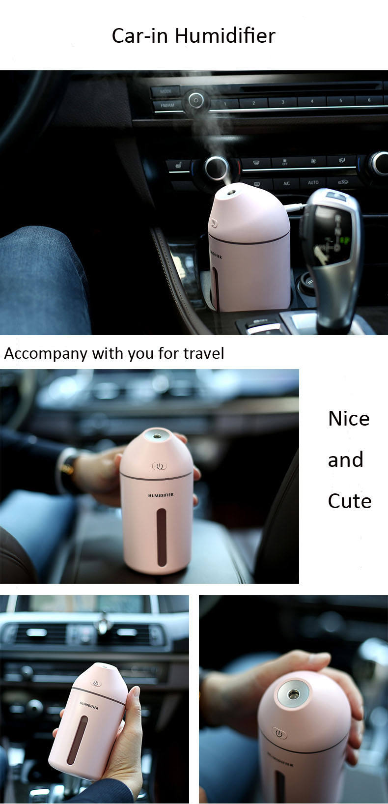 Mini Portable USB Aromatic Ultrasonic Air Humidifier For Car