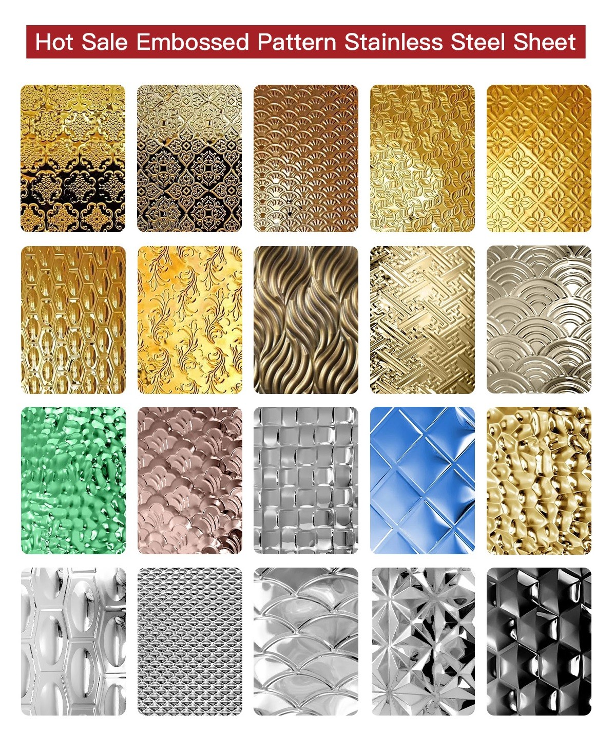 AISI 304 316 Decorative Metal Panels Textured Finish Embossed Stainless Steel Sheet