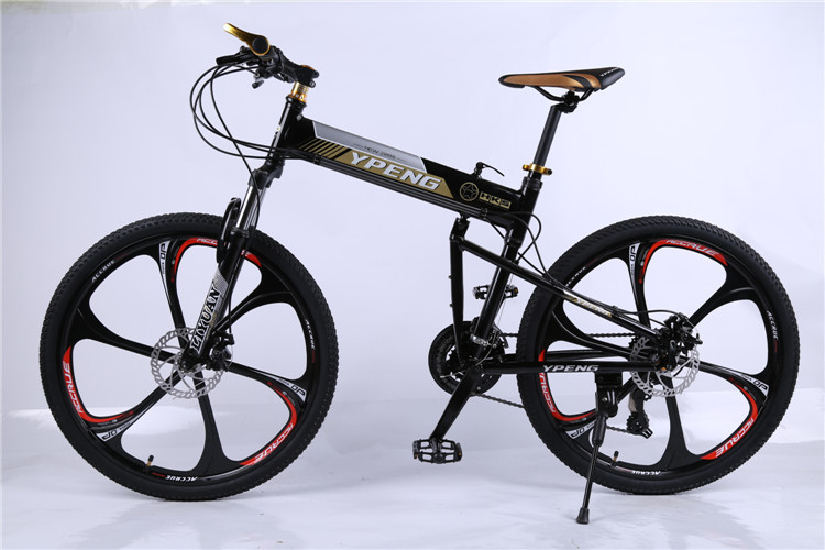 High quality OEM 6 spoke mag one wheel Shimano 21 speed black aluminium folding hummer mountain bicycle