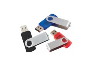 Quality 256GB Stainless Silver USB Stick Gift Swivel Shape With Frontside / Backside Printing wholesale