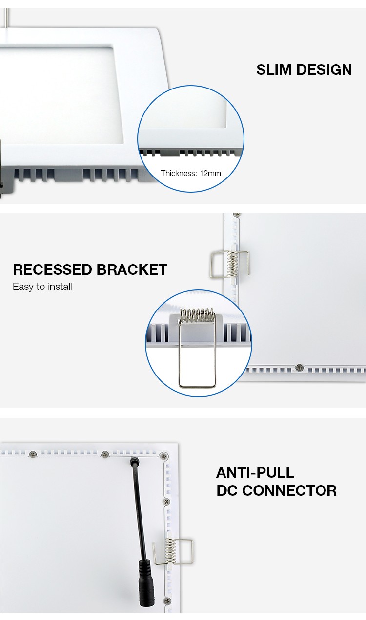 Dimmable small CE ROHS 3000k 4000k 6000k square led down panel light