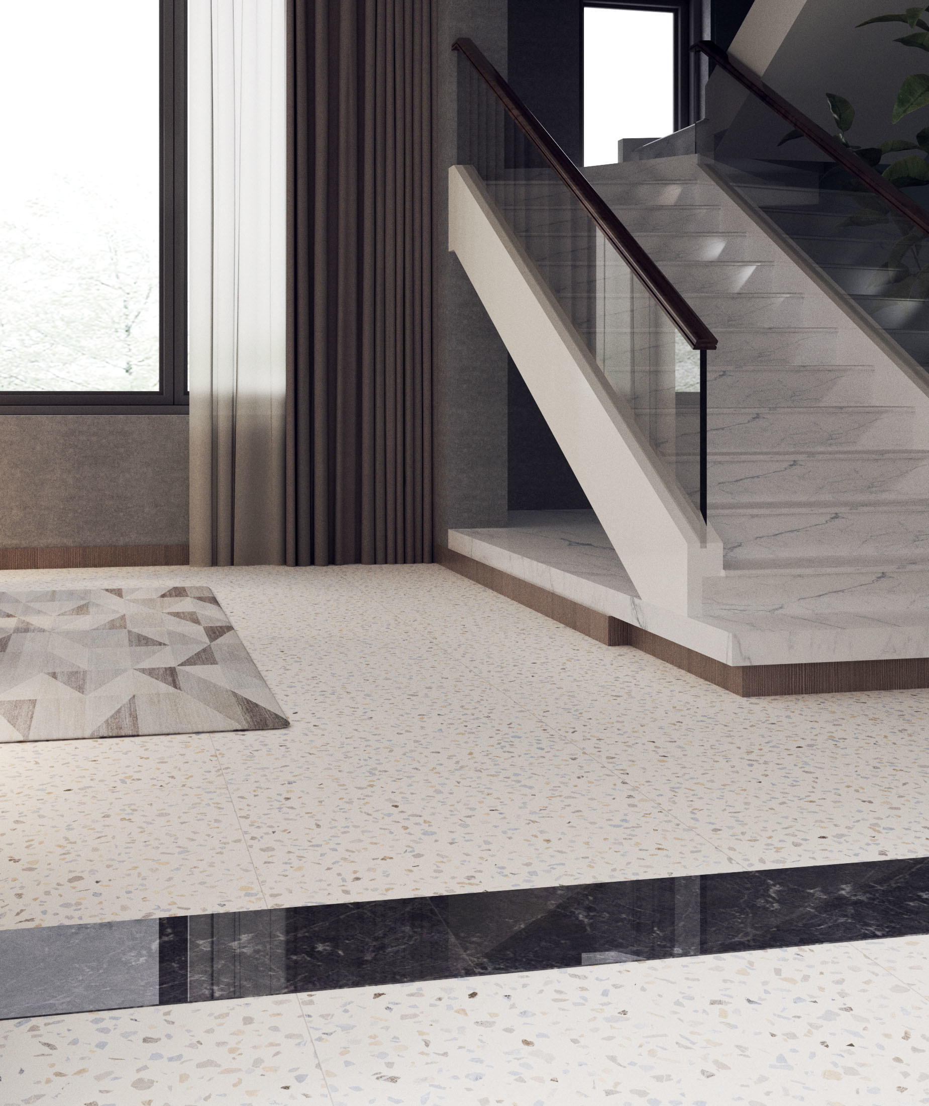 Cream Granite Stone Polymer Composite Vinyl Flooring 1220mm GKBM GL-S5562-1