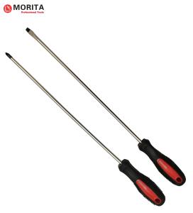 Quality Long Reach Screwdrivers 2 Pack Pozidriv And Flat Head Magnetic Tips Ergonomic Handles 300mm wholesale