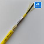 12 Cores Single Mode Spiral Armored Fiber Cable 7.5mm Yellow LSZH FTTH Rodent