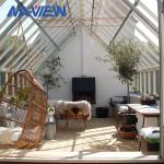 Customized Glass Garden Greenhouse White Sunroom For Residential