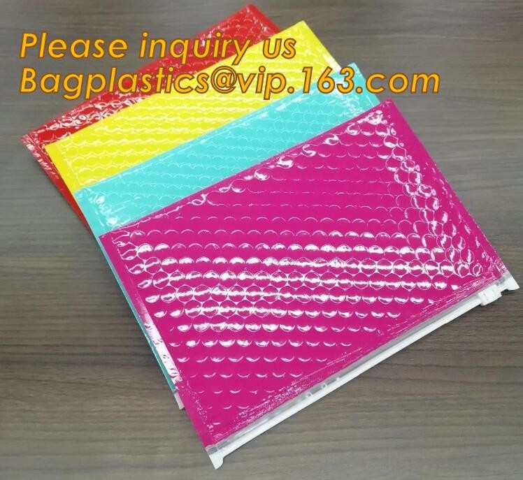 Cosmetic Pink Slider Padded Bag/Silver k Bag With Bubble,Padded Envelopes Cheap Aluminium Foil k Holographic