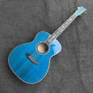 Quality Custom OM Body Acoustic Electric Guitar Real Abalone Inlays Ebony Fingerboard Burst Maple Water Wave 301 Electronic wholesale