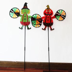 Quality Halloween Garden Stake witch and pumpkin wholesale