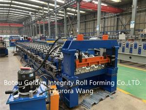 Quality PPGI/PPGL Deck Floor Roll Forming Machine 750mm Effective Width wholesale