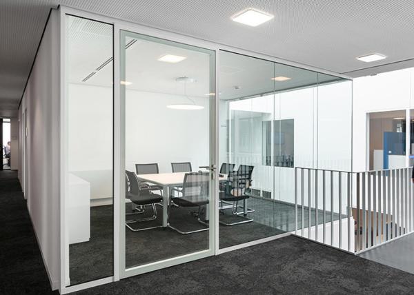 Indoor Partition Wall Double Glass Frameless Full View Soundproof 48db Easy