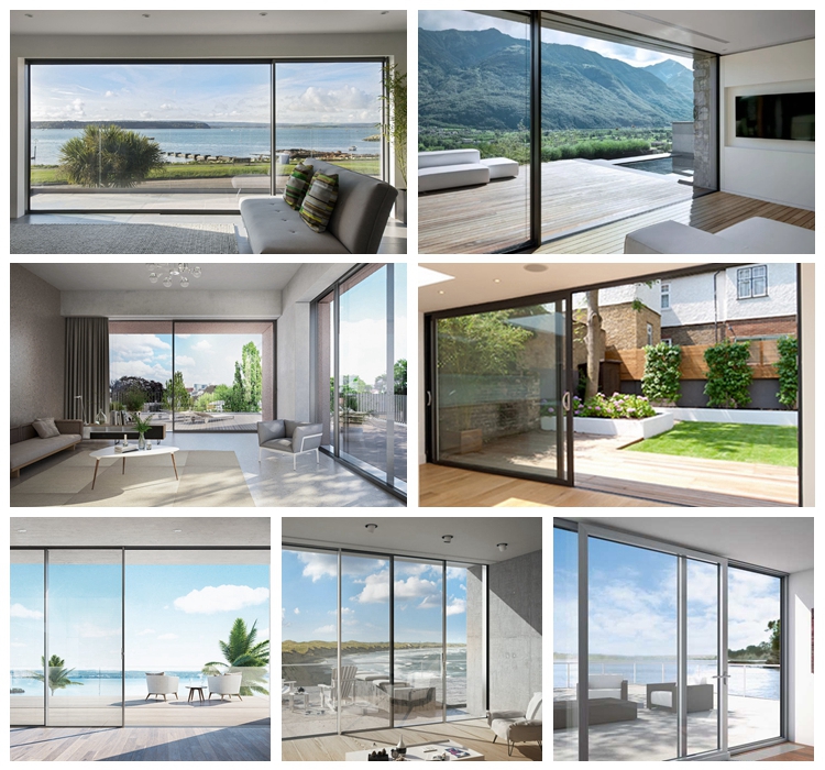 Luxury Beautiful Residential Aluminium Profile Sliding Door Durable Three-Track Sliding Door for Balcony
