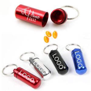 Quality Portable Aluminium Medicine Box Storage Keychain Logo Customized wholesale
