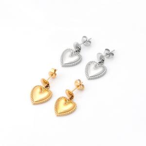 Quality Stainless steel heart-shaped women's gold earrings with personalized peach heart design earrings wholesale