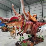 Realistic Dilophosaurus Dinosaur Animatronics For Sale Color Customized