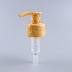 Quality 24/410,28/410 hand-press lotion pump sprayer head wooden effect wholesale