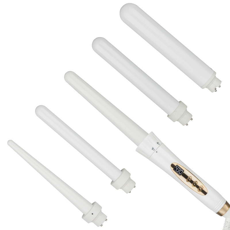 Titanium 5 In 1 Professional Curling Iron And Wand Set LCD Display