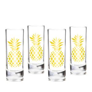 Quality Wholesale Factory Price 60ml Transparent Shot Glass With Decal Gold Pineapple wholesale