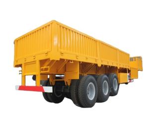 Quality Steel 3 Axles Cargo Transport Trailer/Platform Log Timber Truck Semi Trailer Side wall truck trailers wholesale