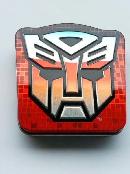 Transformer Shield Tin Candy Containers Size : 82*82*15mm For Small Sweet Food