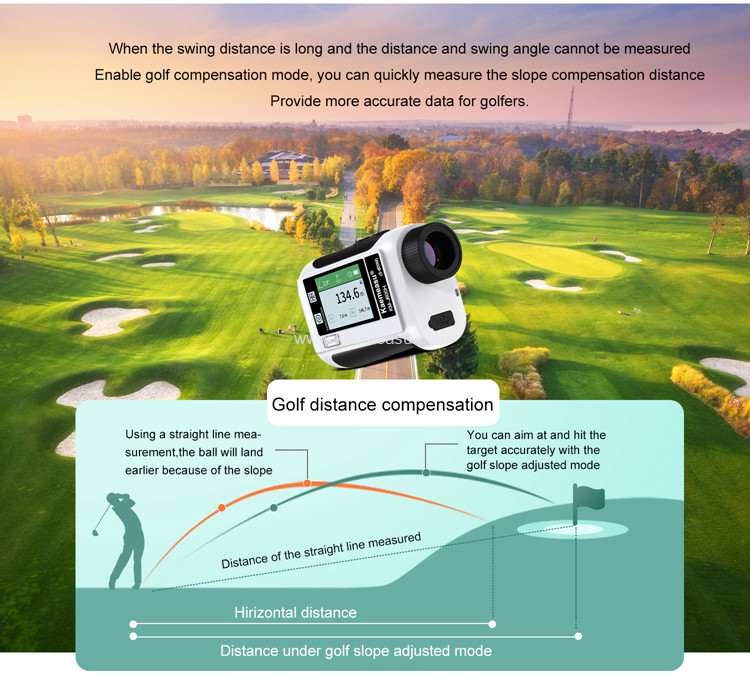 kaemeasu Rechargeable Laser Rangefinder Voice Golf Range Finder LCD Display Telescope With Side Screen J1200