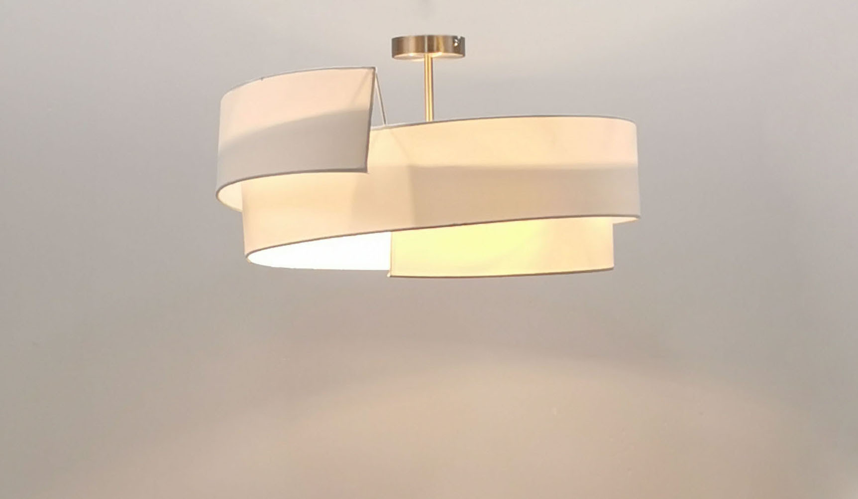 TC Fabric PVC Swirl Lampshade Silver Drum Strip 45*16.5cm