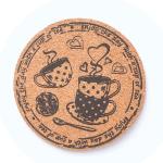 4 Inch Custom Printed Cork Coasters Heat Insulation For Beverages Cups