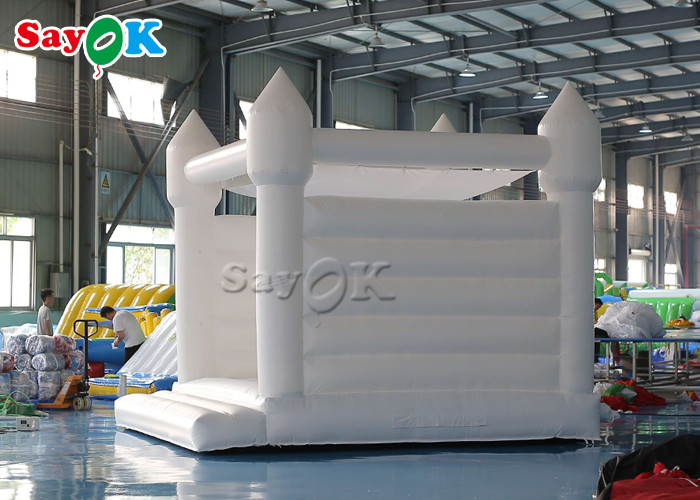 Adult Kid Pure White Pvc Wedding Bounce House With Air Blower