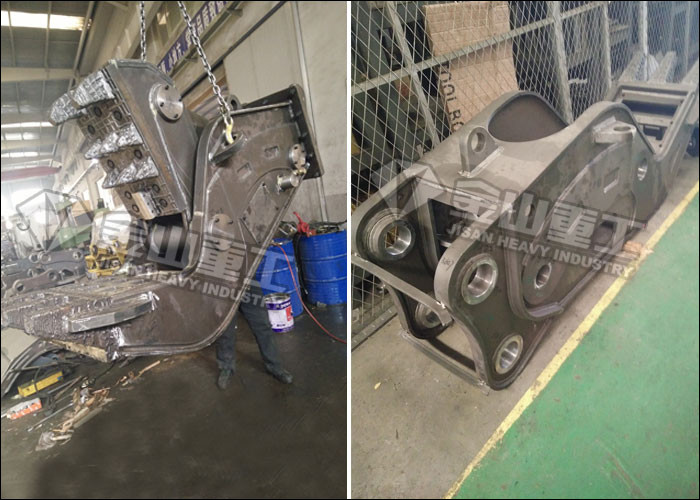 No Vibration Hydraulic Concrete Pulverizer , Volvo EC210 Concrete Crusher Attachment For Excavator