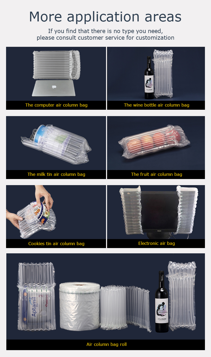 Protective PE Mini Air Cushion Pillow Bags for Void Filling, air pillow cushion, self sealing air dunnage bag, bagease