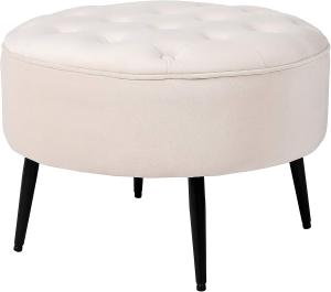 Quality Velvet Modern Ottoman Stool Living Room Round Metal Soft Compact Padded wholesale