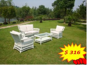 Quality All Weather Wicker Furniture 4pcs Outdoor Rattan Sofa , Outdoor Wicker Patio Furniture wholesale