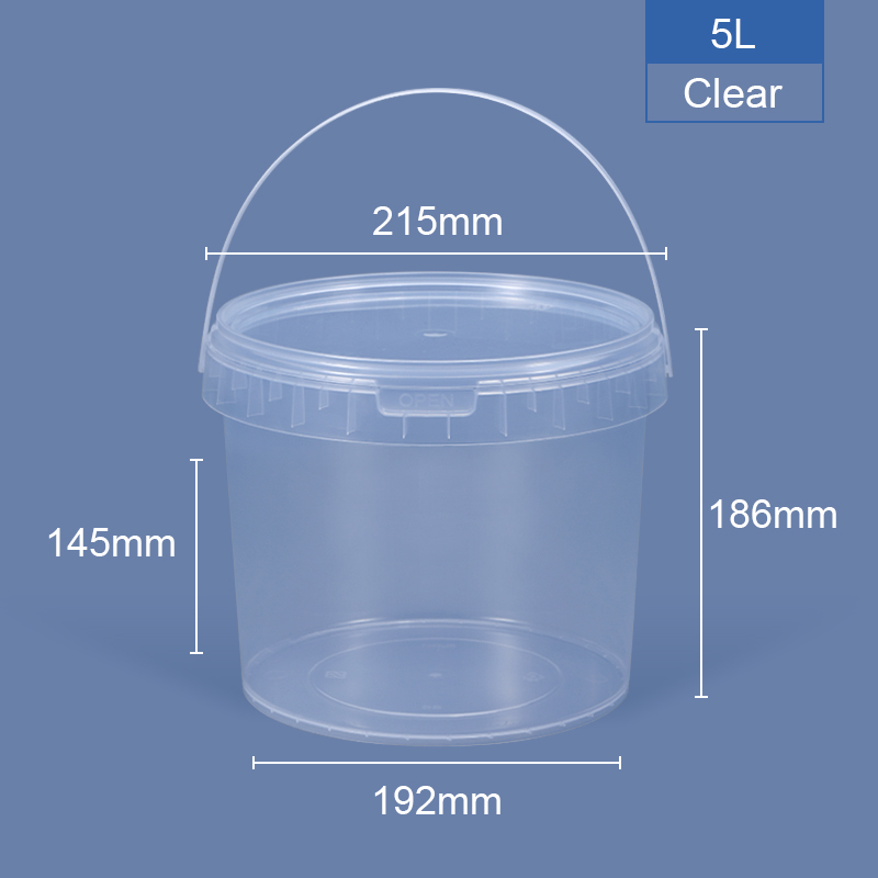 300ml 5 liter IML Customized Plastic Bucket With Lid For Honey Cookie Yogurt Butter Sauces