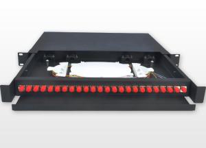 Quality 19 Inch FC 1U Fiber Optic Rack Mount Patch Panels 450 * 277 * 45mm For Network wholesale