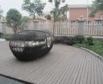 UV Resistant Outdoor Rattan Daybed , Dark Brown Wicker Oval Bed